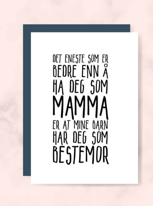 Mamma/Bestemor kort - Plakatbar.no