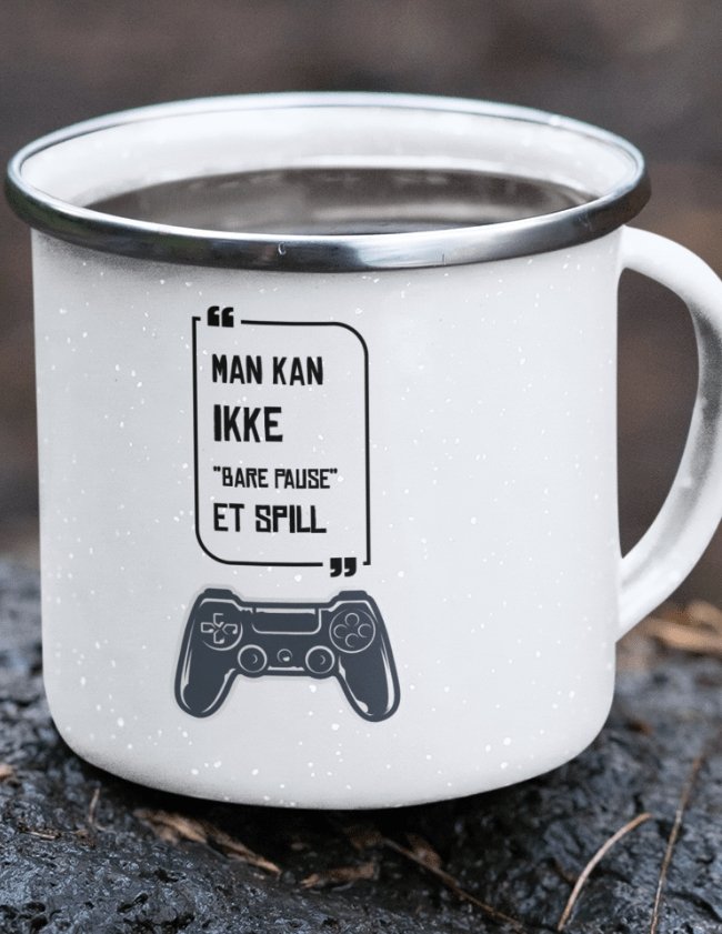 Man ikke bare pause - Emaljekopp til gamer
