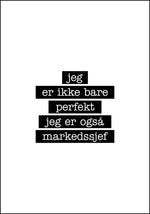 Markedssjef - Jeg er ikke bare perfekt Plakat - Plakatbar.no
