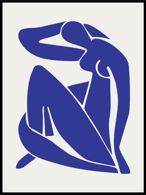 Matisse Blue Abstract Woman Poster - Plakatbar.no