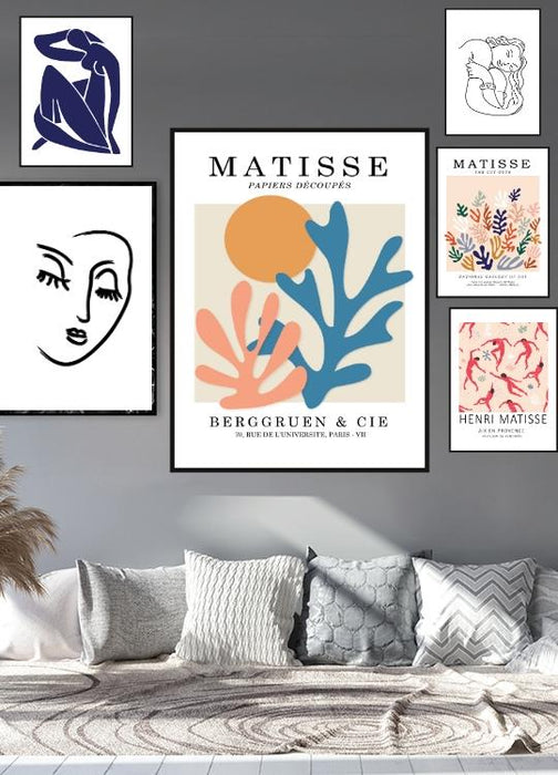 Matisse Blue Woman White Background Poster - Plakatbar.no