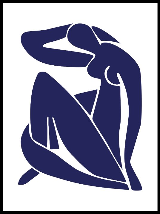 Blue lady with white background