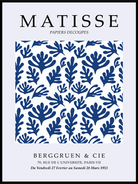 Matisse Cut Out Blue&White - Plakat - Plakatbar.no