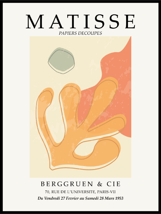 Matisse Cut Out Poster - Papiers Red