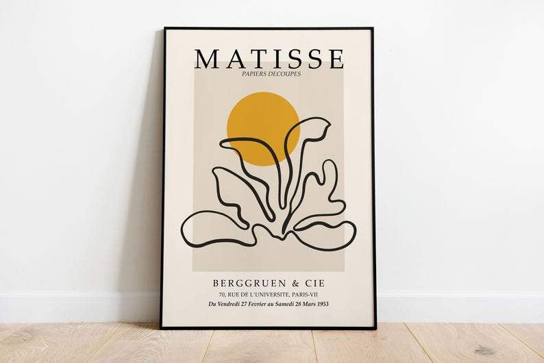 Matisse Cut Out Yellow Poster - Plakatbar.no