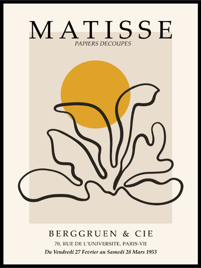 Matisse Cut Out Yellow Poster - Plakatbar.no