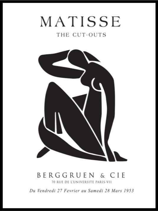 Matisse Figure - Black/White Poster - Plakatbar.no