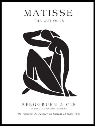 Matisse Figure - Black/White Poster - Plakatbar.no