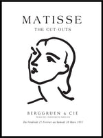 Matisse Portrait - Black/White Poster - Plakatbar.no