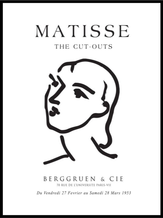 Matisse Portrait - Black/White Poster - Plakatbar.no