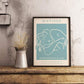 Matisse Sleeping Woman Sketch - Turquoise Poster - Plakatbar.no