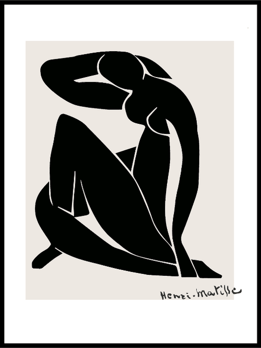 Matisse - Sort kvinne plakat - Plakatbar.no