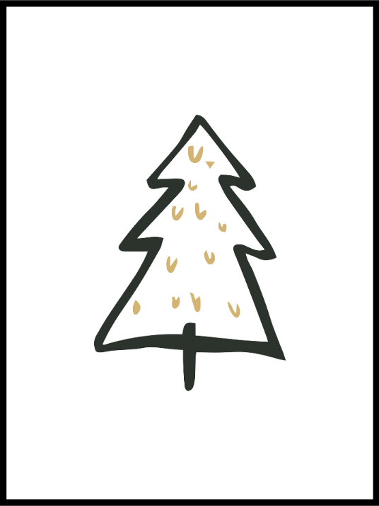 Minimalistisk Juletre - juleplakat - Plakatbar.no