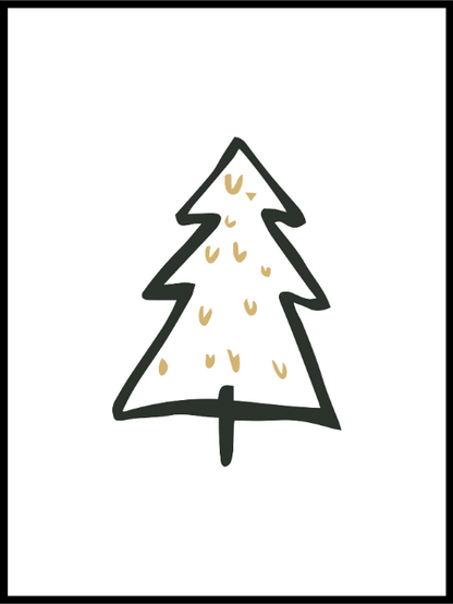 Minimalistisk Juletre - juleplakat - Plakatbar.no