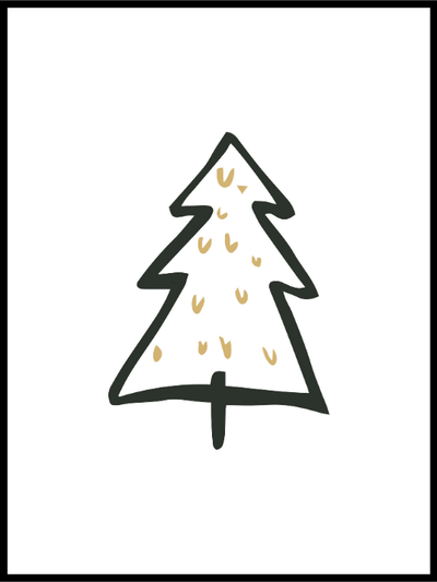 Minimalistisk Juletre - juleplakat - Plakatbar.no