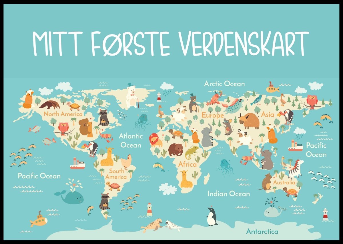 Mitt Første Verdenskart - Poster - Plakatbar.no