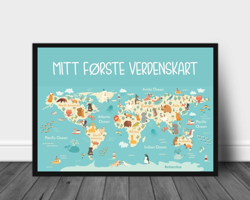 Mitt Første Verdenskart - Poster - Plakatbar.no