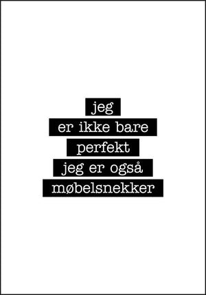 Møbelsnekker - Jeg er ikke bare perfekt Plakat - Plakatbar.no