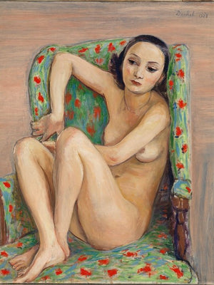Modell i grønn stol - Nils Dardel - plakat eller lerret - Plakatbar.no