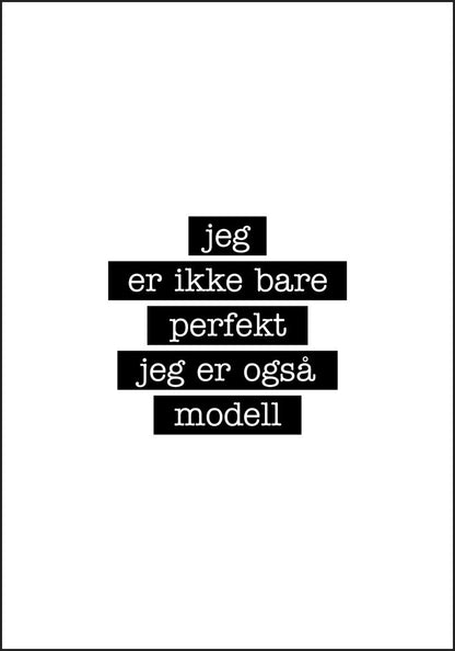 Modell - Jeg er ikke bare perfekt Plakat - Plakatbar.no