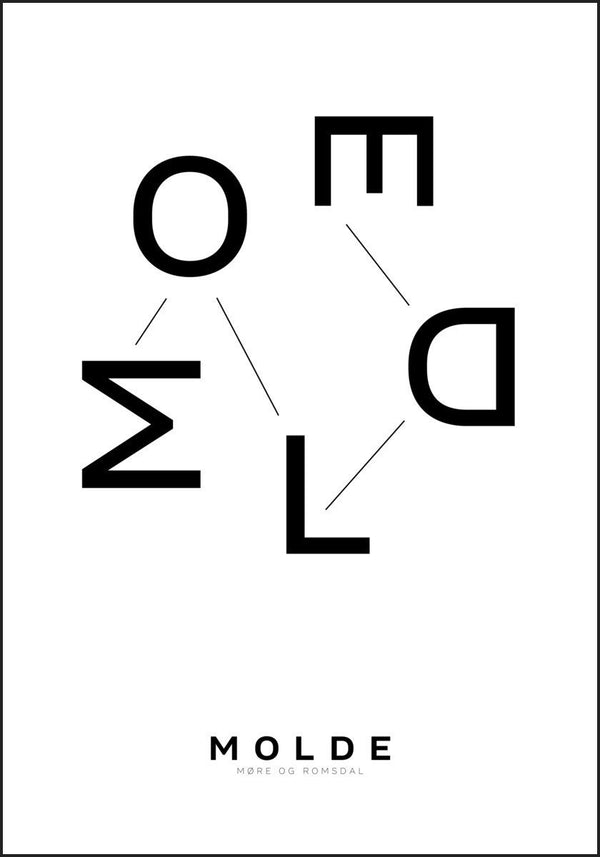 Molde i Møre og Romsdal - Eksklusiv og tidløs plakat - Plakatbar.no