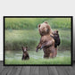 Momma bear and her cubs poster - Plakatbar.no