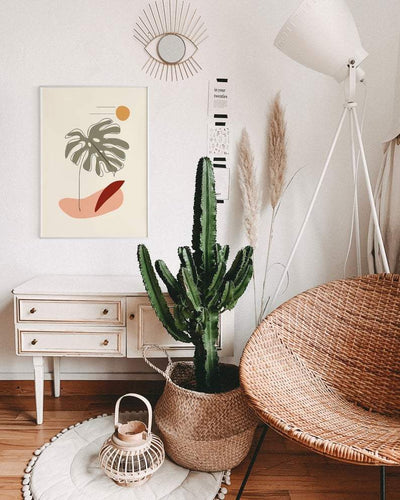 Monstera Leaf Botanical Boho Poster - Plakatbar.no