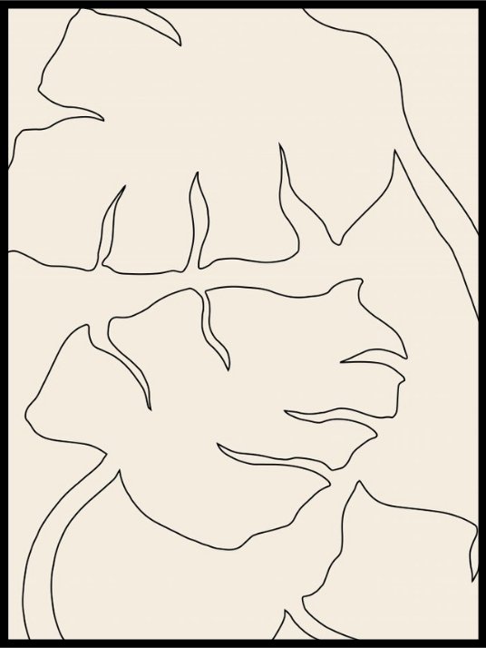 Monstera Outline - plakat