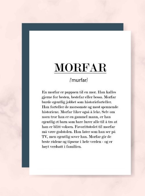 Morfar kort - Plakatbar.no