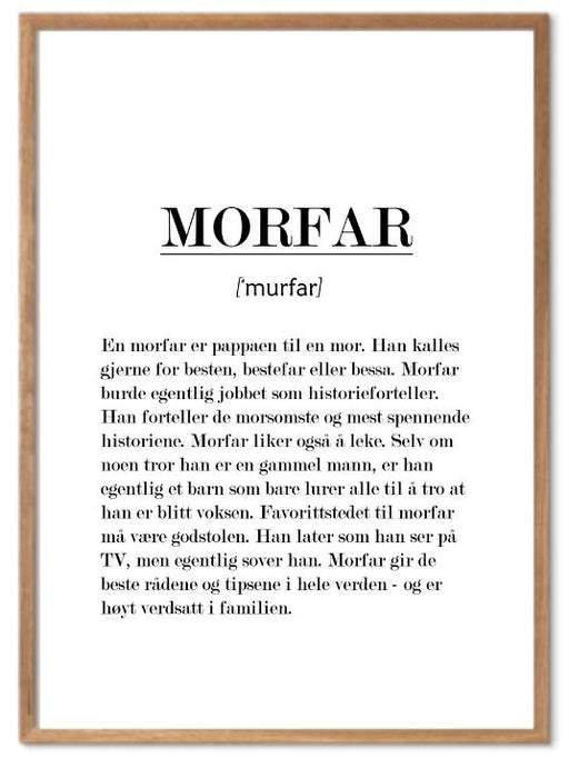 Morfar poster - Plakatbar.no