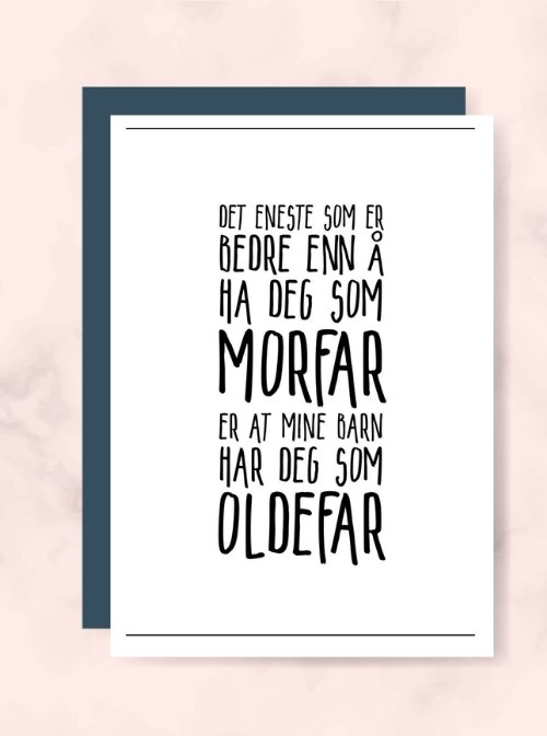 Morfar/Oldefar kort - Plakatbar.no