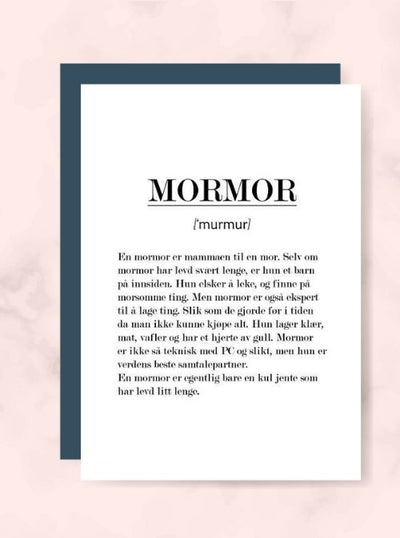 Mormor kort - Plakatbar.no