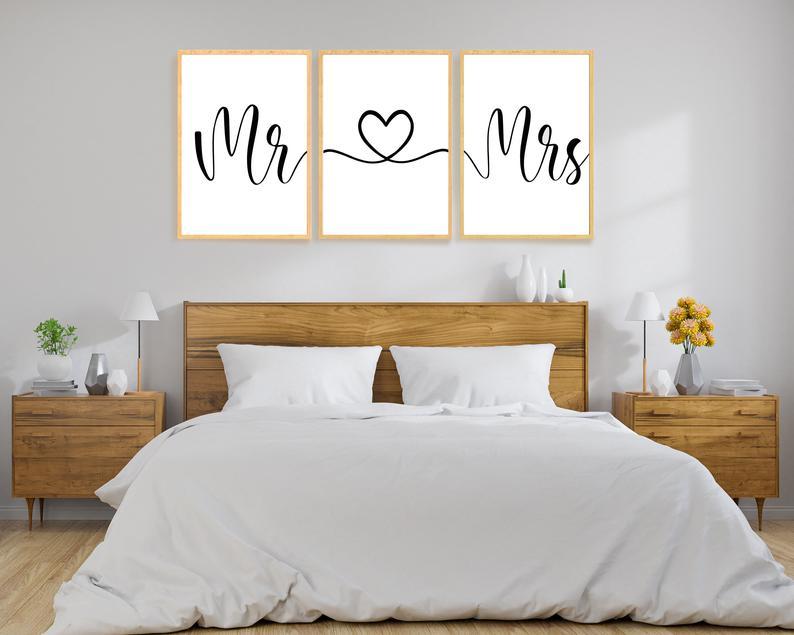 Mr & Mrs - 3 stilfulle plakater - Plakatbar.no