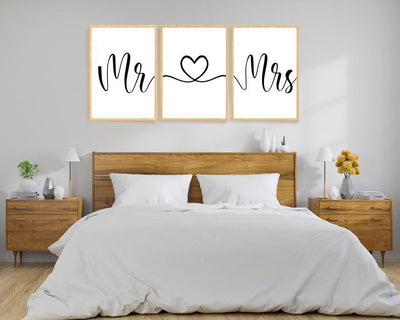Mr & Mrs - 3 stilfulle plakater - Plakatbar.no