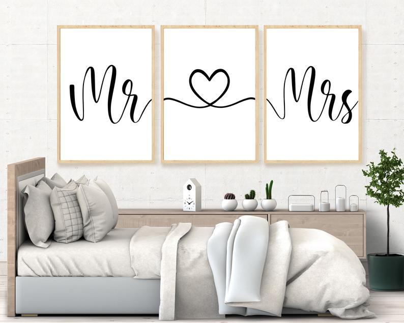 Mr & Mrs - 3 stilfulle plakater - Plakatbar.no