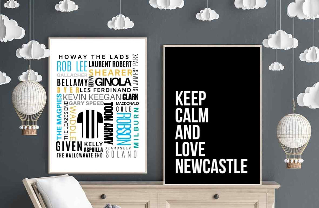 Newcastle United - Ordplakat med de beste spillerne - Plakatbar.no