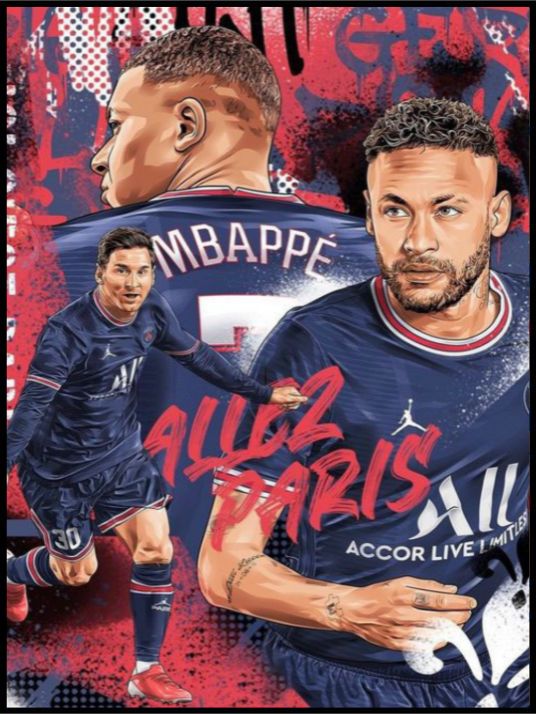 Neymar - Messi - Mbappe - Poster