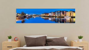 Nidelva i Trondheim - panorama lerret - Plakatbar.no