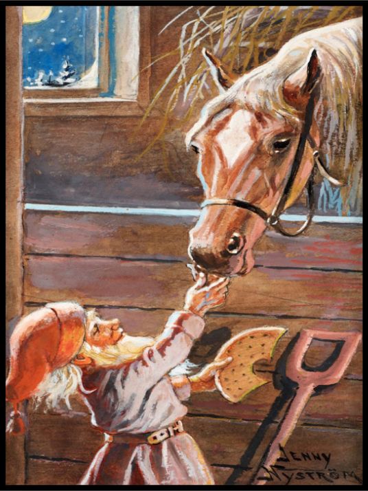 Nissen mater hest - Retro juleplakat - Jenny Nystrøm - Plakatbar.no