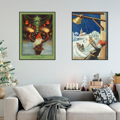 Nissen med fakler - Retro juleplakat - Jenny Nystrøm - Plakatbar.no