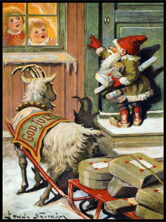 Nissen ringer på - Retro juleplakat - Jenny Nystrøm - Plakatbar.no