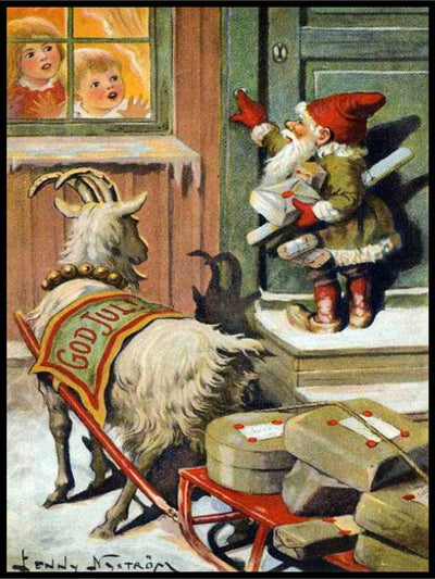 Nissen ringer på - Retro juleplakat - Jenny Nystrøm - Plakatbar.no