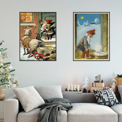 Nissen ringer på - Retro juleplakat - Jenny Nystrøm - Plakatbar.no