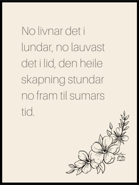 No livnar det i lundar - Tekstplakat - Plakatbar.no
