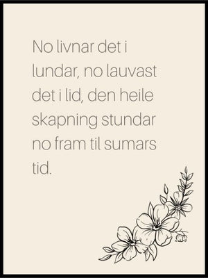 No livnar det i lundar - Tekstplakat - Plakatbar.no