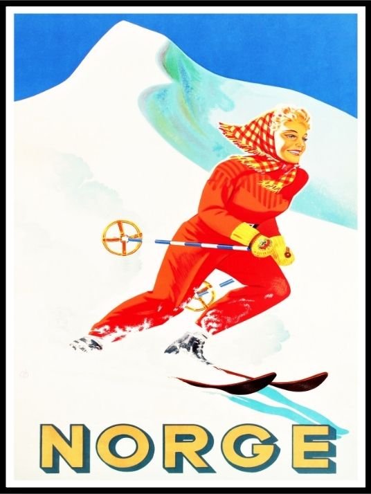 Norway - retro ski poster