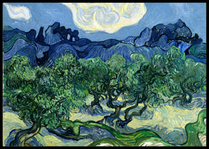 Oliventrær med Alpilles i bakgrunnen, Van Gogh - Plakat - Plakatbar.no