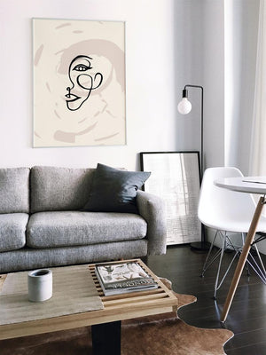 One Line Woman Sketch Boho Poster - Plakatbar.no