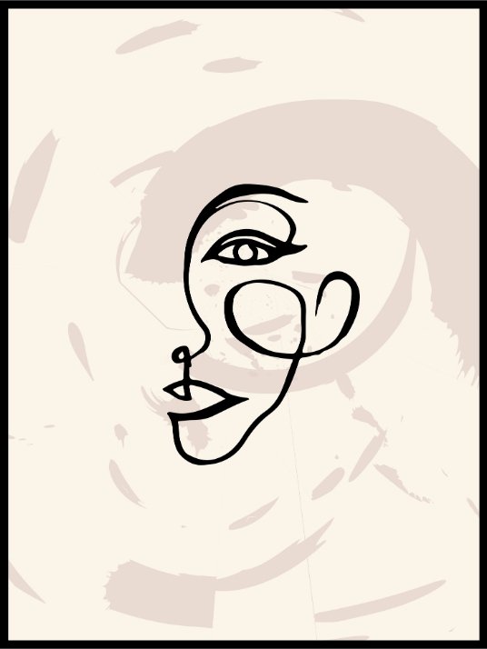 One Line Woman Sketch Boho Poster