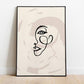 One Line Woman Sketch Boho Poster - Plakatbar.no
